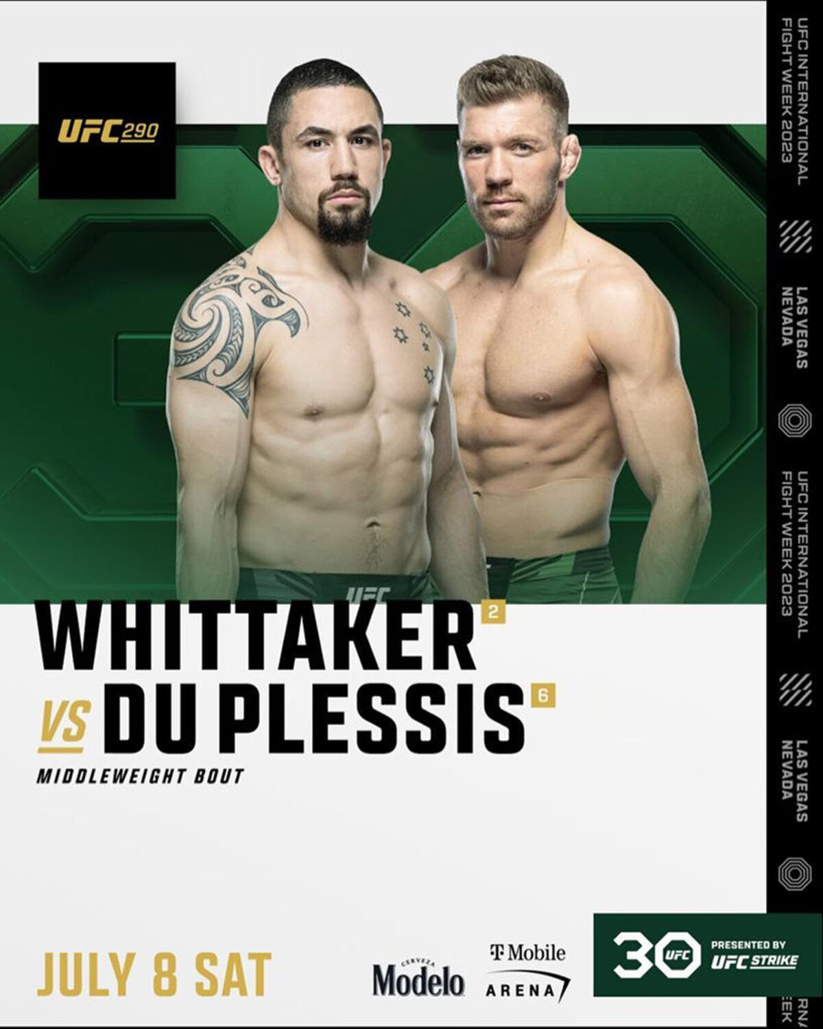 whattaker du plessis middleweight bout poster